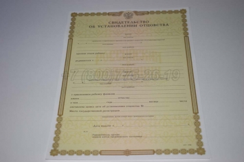 Свидетельство об Установлении Отцовства 2019г в Новосибирске